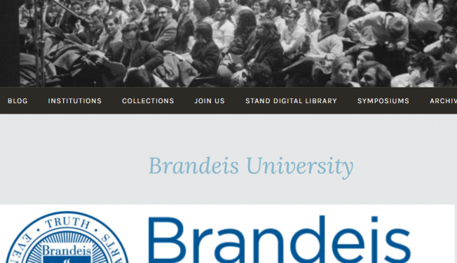 Screenshot of Brandeis page on Project STAND website